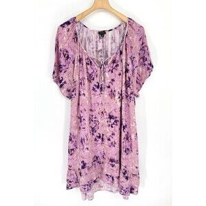 Evans/Avenue Plus Size Dress 26/28 3X 4X EUC Boho‎ Tired Ruffle Pink Purple
